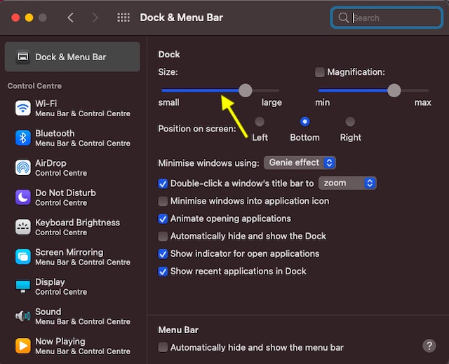 Resize Mac Sidebar Apps